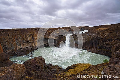 Aldeyjarfoss waterfalls in northern Iceland Stock Photo