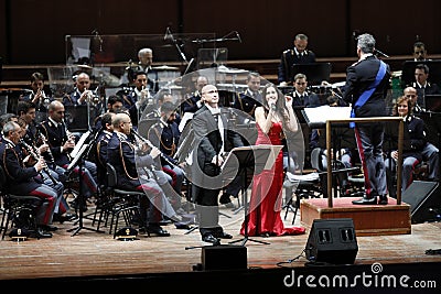 Aldo Caputo, tenore e Federica Balucani, soprano. Editorial Stock Photo