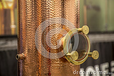 Alembic destilation alcoholic drink detail Stock Photo