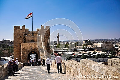 Aleppo castle gate Editorial Stock Photo