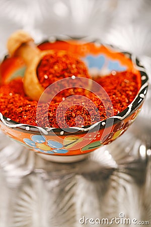 Aleppo Pepper mild chilli flakes Stock Photo