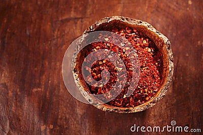 Aleppo Pepper mild chilli flakes Stock Photo