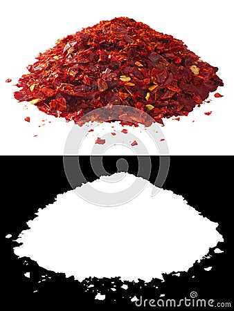 Aleppop pepper flakes, paths Stock Photo