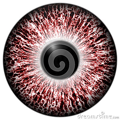 Alergic eye 3d red texture with black fringe Stock Photo