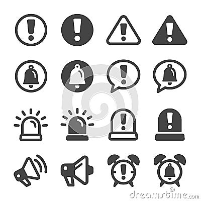 Alert and reminder icon set Vector Illustration