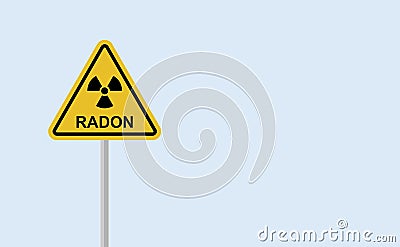 Radon, is a contaminant that affects indoor air quality worldwide. Alert signal, danger. Stock Photo