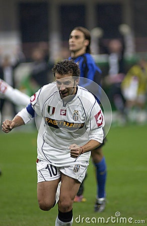 Alessandro Del Piero celebrates after the goal Editorial Stock Photo