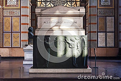 Alessandro Manzoni's tomb Editorial Stock Photo