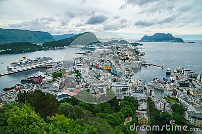 Alesund panorama view, Norway Editorial Stock Photo