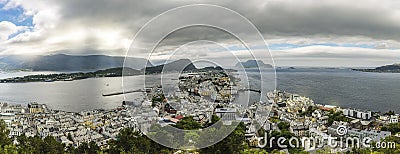 Alesund Panorama View Stock Photo