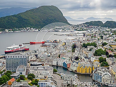 Alesund the prettiest city in Norway Stock Photo