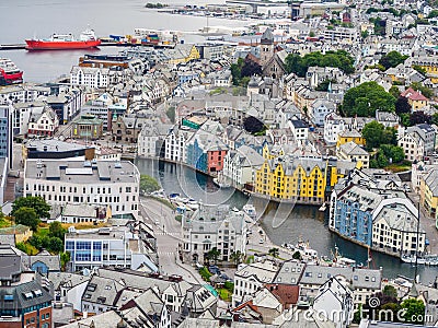 Alesund the prettiest city in Norway Stock Photo