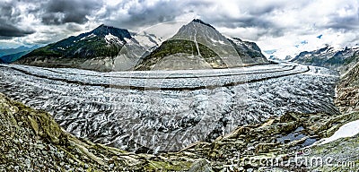 Aletschgletscher in Switzerland in summer Stock Photo