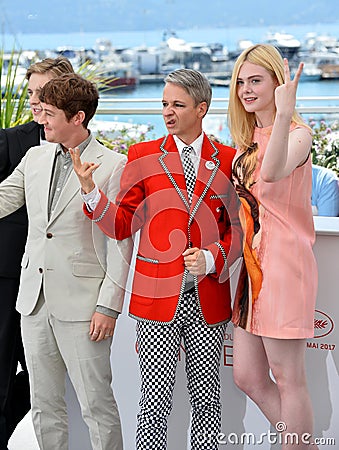 Alex Sharp, Elle Fanning & John Cameron Mitchell Editorial Stock Photo