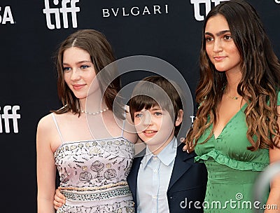 Alexa Swinton, Maxim Swinton and Ava Swinton at the movie premiere Raymond & Ray at TIFF22 Editorial Stock Photo