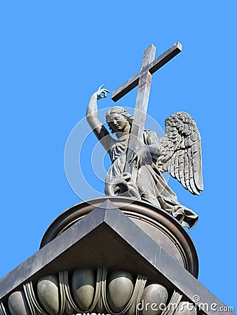 Alexander column is made of granite. Stock Photo