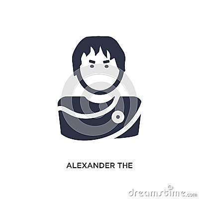 alexander the great icon on white background. Simple element illustration from greece concept Vector Illustration