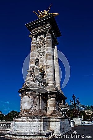 Alexander the III third bridge, Paris Editorial Stock Photo