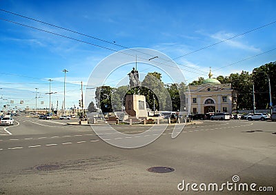 Alexander Nevsky Square in St. Petersburg. Editorial Stock Photo
