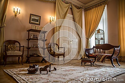 The Alexander Pushkin Museum and Memorial Apartment in St. Petersburg Editorial Stock Photo