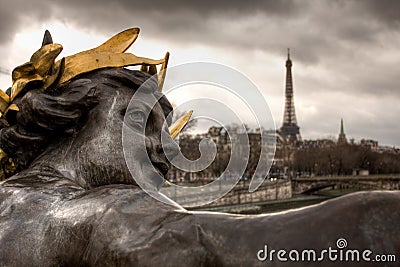 Alexander the Third bridge in Paris Stock Photo