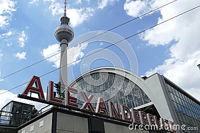 Alexanderplatz and Fernsehturm Berlin. Editorial Stock Photo