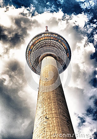 Alexanderplatz Tower in Berlin on a summer day, Germany Editorial Stock Photo