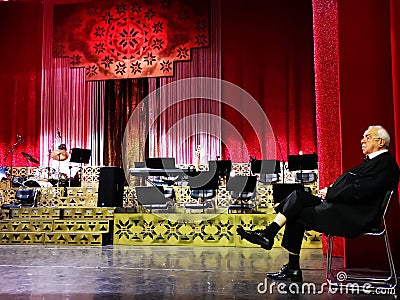 Alexandru Arsinel on the stage of the Theater of the Magazine Constantin Tanase Editorial Stock Photo