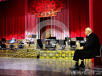 Alexandru Arsinel on the stage of the Theater of the Magazine Constantin Tanase Editorial Stock Photo