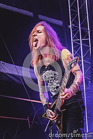 Alexi Laiho of Children Of Bodom live Finland 2016 Editorial Stock Photo