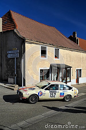 Alfa Romeo Alfetta GTV of 1979, 26th Rallye Monte-Carlo Historique 2024 Editorial Stock Photo