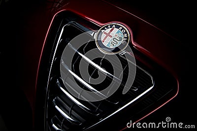 Alfa Romeo Car Badge On Grill Editorial Stock Photo