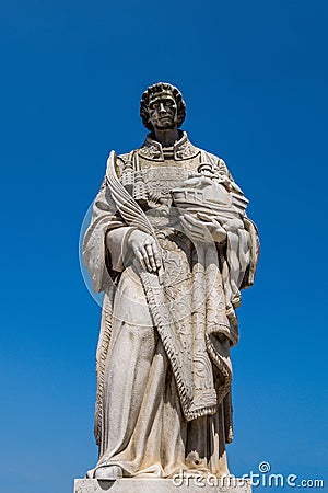 Alfama District of Lisbon - Statue of Saint Vincent Stock Photo