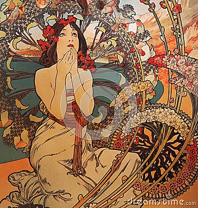 Alfons Mucha - Monaco Monte Carlo Editorial Stock Photo