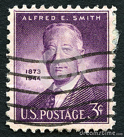 Alfred E Smith US Postage Stamp Editorial Stock Photo