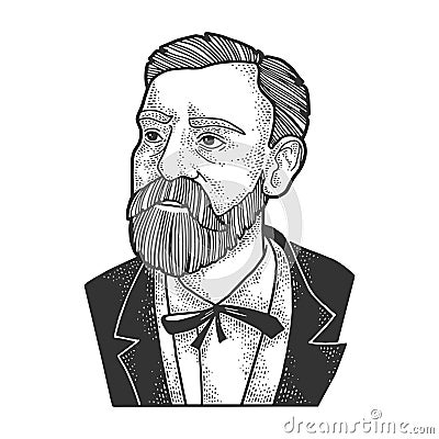 Alfred Nobel sketch vector illustration Vector Illustration