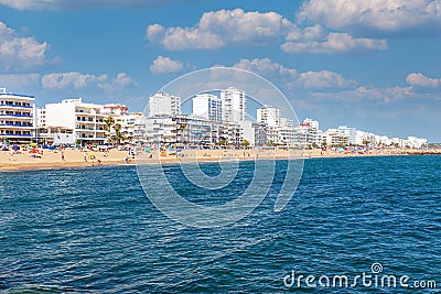 Algarve wide view of Quarteira beach Editorial Stock Photo