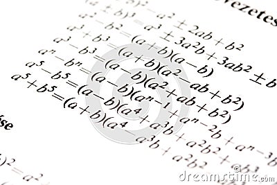 Algebra formulas Stock Photo