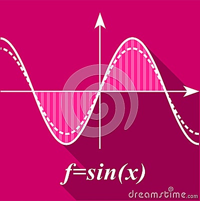 Algebra graph icon, flat style Vector Illustration