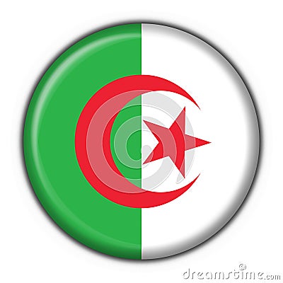 Algeria button flag round shape Stock Photo