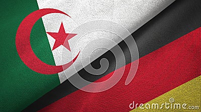 Algeria and Germany two flags textile cloth, fabric texture Stock Photo