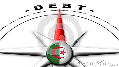 Algeria Globe Sphere Flag and Compass Concept Debt Titles â€“ 3D Illustrations Stock Photo