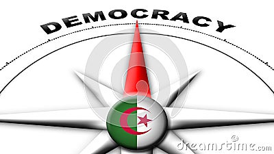 Algeria Globe Sphere Flag and Compass Concept Democracy Titles Stock Photo