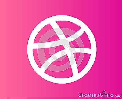 Dribbble social media icon Abstract Symbol Vector Cartoon Illustration