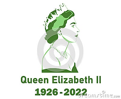 Queen Elizabeth Young Face Portrait Green 1926 2022 Editorial Stock Photo