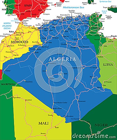 Algeria map Vector Illustration