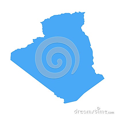 Algeria Map - Vector Solid Contour Stock Photo