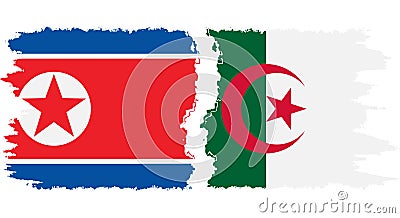 Algeria and North Korea grunge flags connection vector Vector Illustration