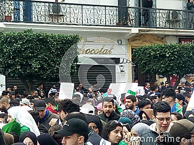 Algerian students manifestation Editorial Stock Photo