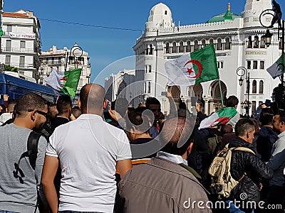 Algerians manifesting against the regime Editorial Stock Photo